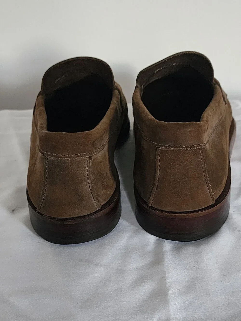 G.H. Bass & Co. Brown Suede Penny Loafers With Horseshoe Plates - Women's Size 8